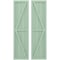 Ekena Millwork Americraft 4-Board Wood 2 Equal Panel Frmd Board-n-Batten Shutters w/Dbl Z-Bar, ARW102BF414X55SGH, PR ARW102BF414X55SGH - alternate 1